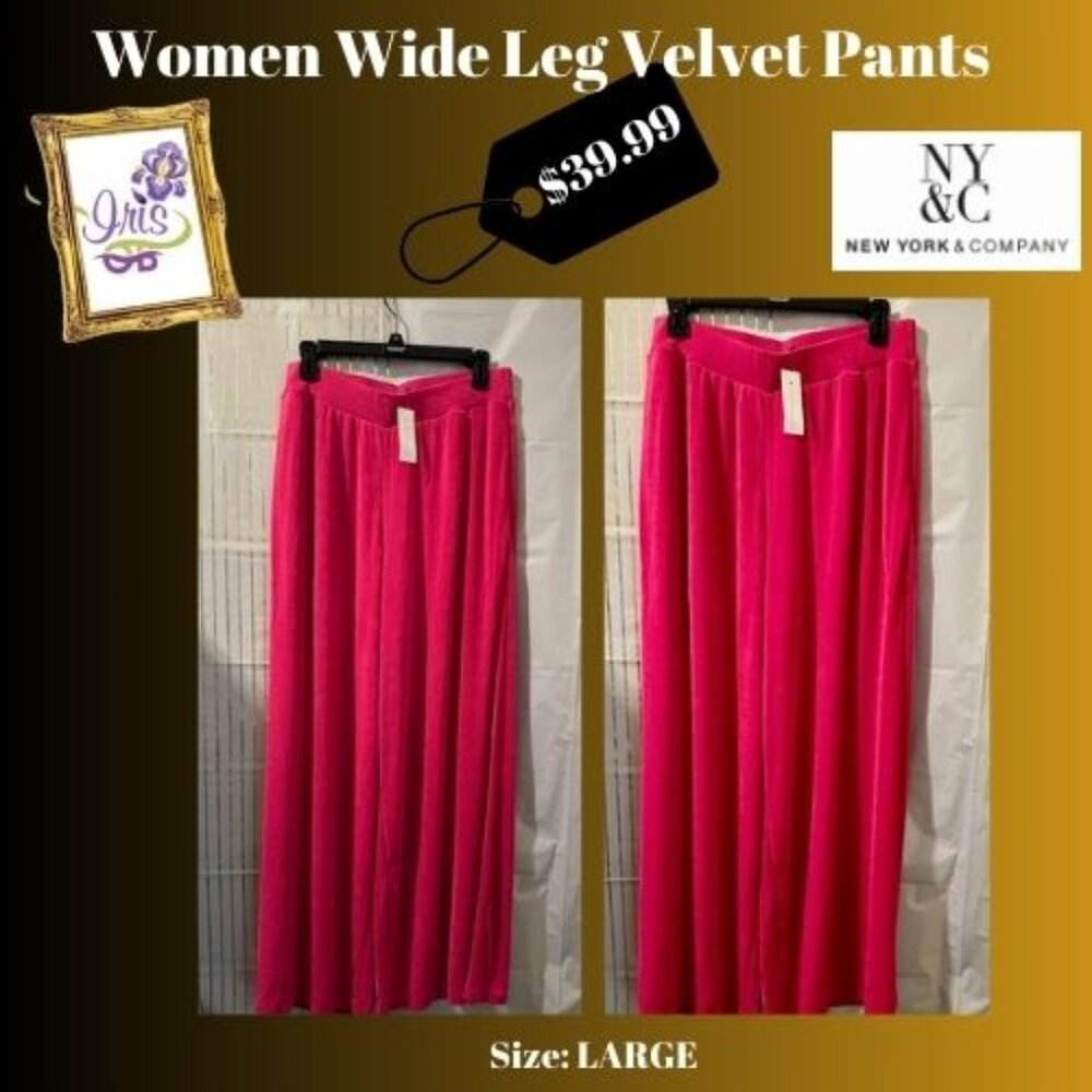 Fall Collection Women Wide Leg Pink Velvet Pants